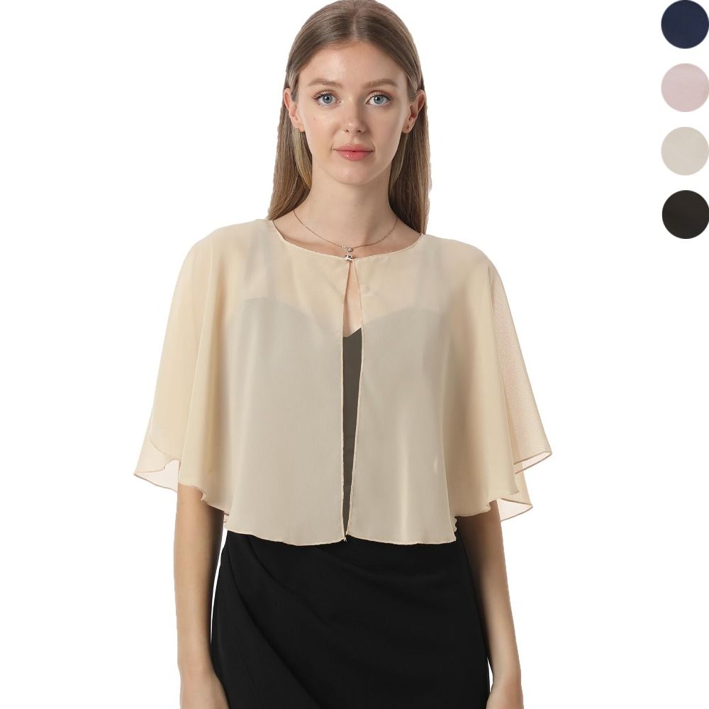 Stole Wedding Shawl - خمر شير الشيفون Capelet تصميم خفيف
