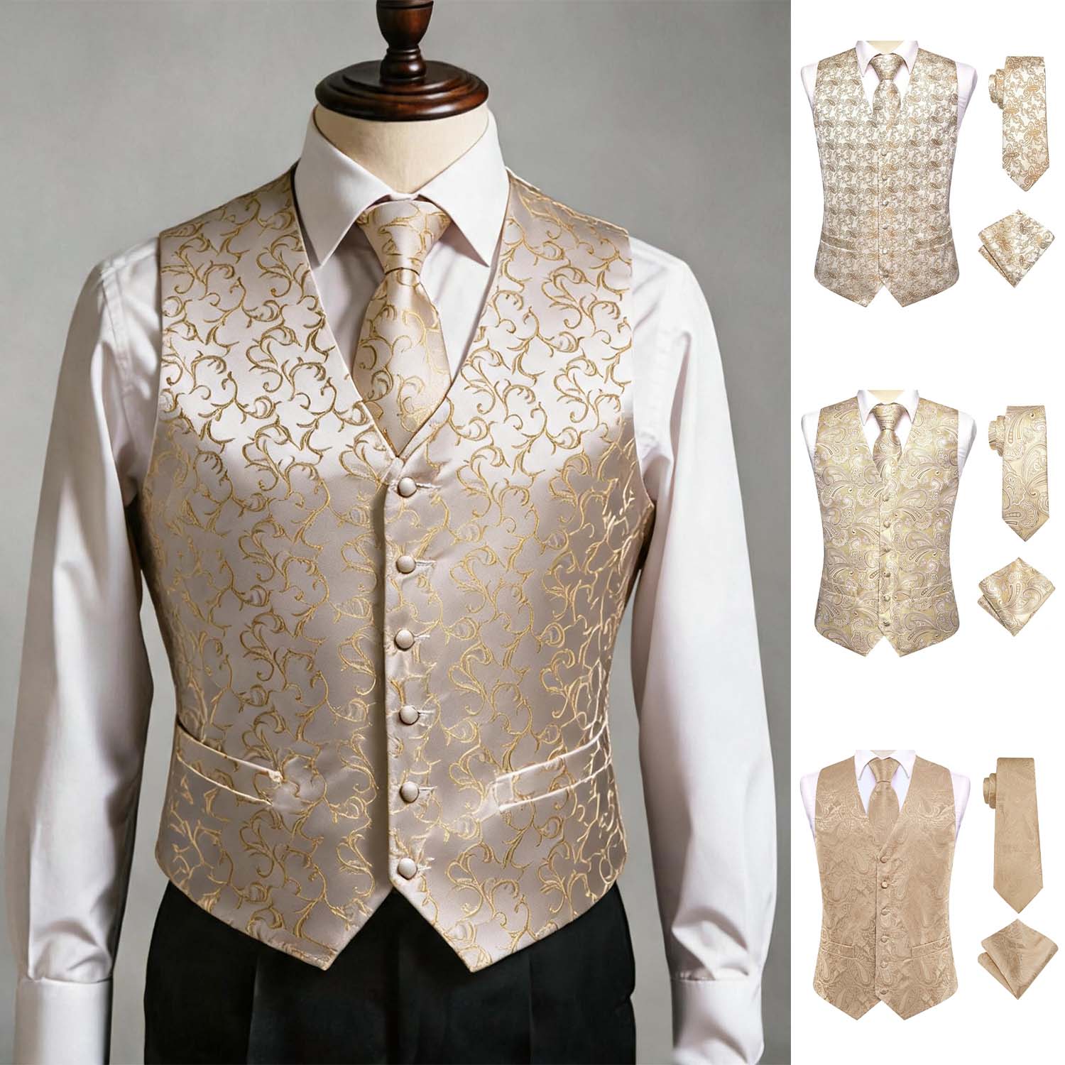 Pocket Square Set - طقم بدلة رجالي من ثلاث قطع