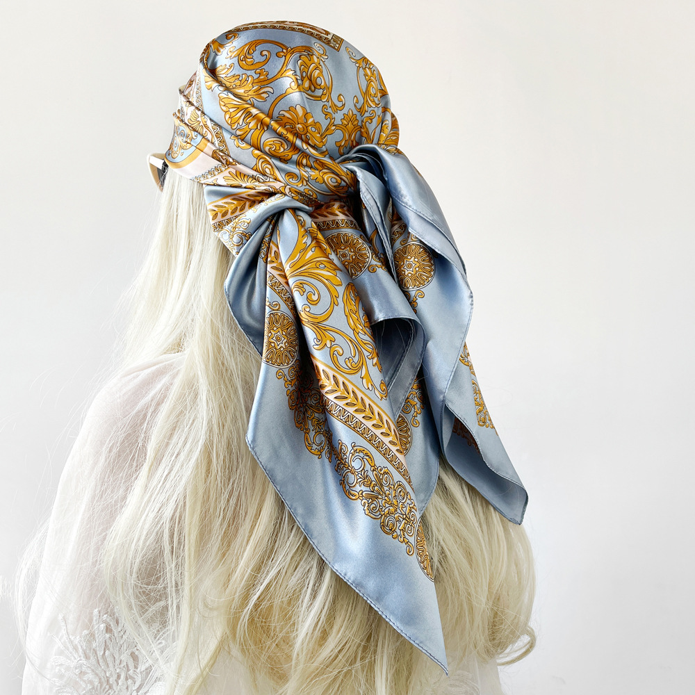 شال حريري مربع من الساتان للنس - مراجعة Face Scarf Mask وسعره