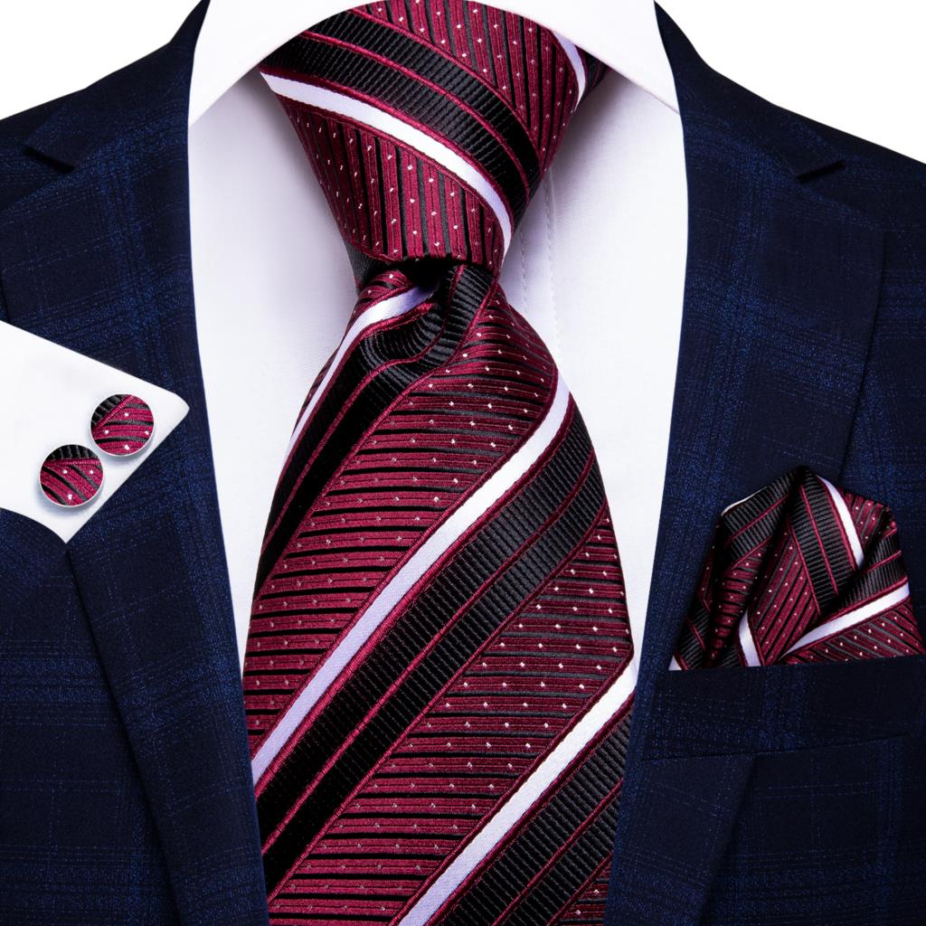 مرحبا التعادل مصمم مخطط بورجون - مراجعة Silk Tie Striped وسعره