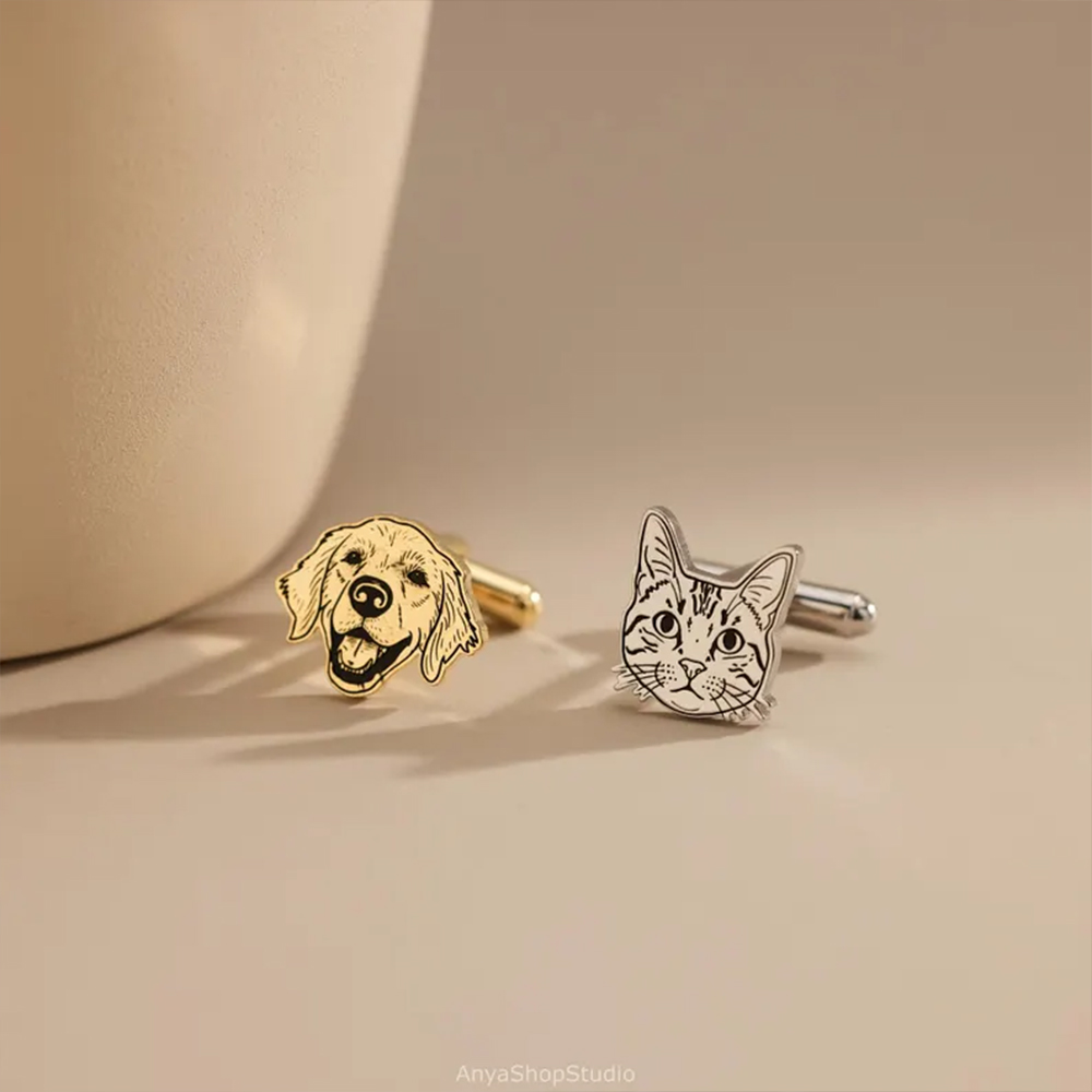 أزرار أكمام مخصصة بصور الحيوان - مراجعة Tie Clip Silver وسعره