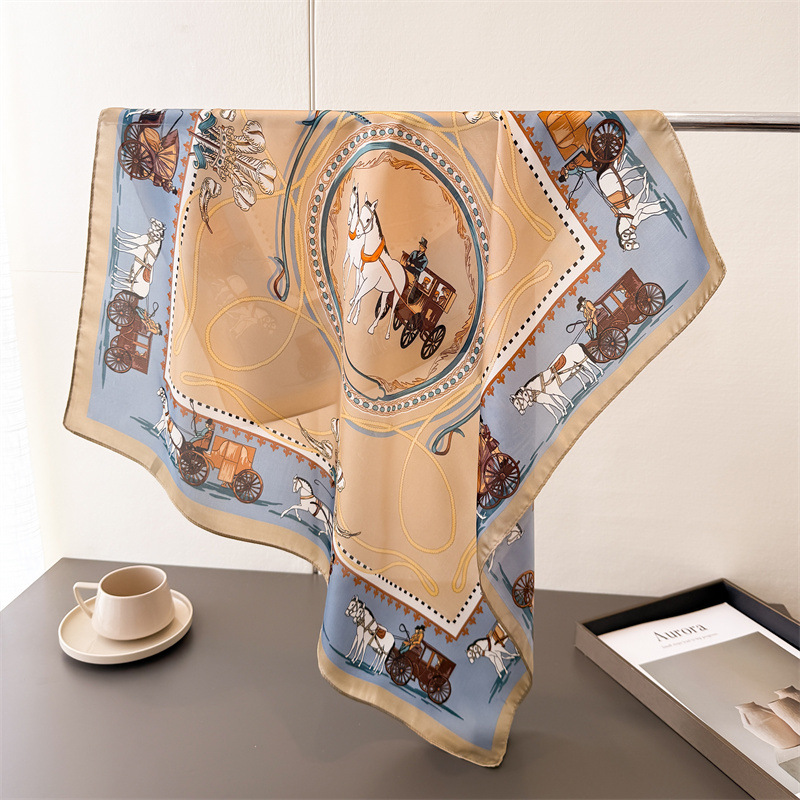 وشاح حريري مربع فاخر مطبوع للر - مراجعة Ascot Neck Scarf وسعره
