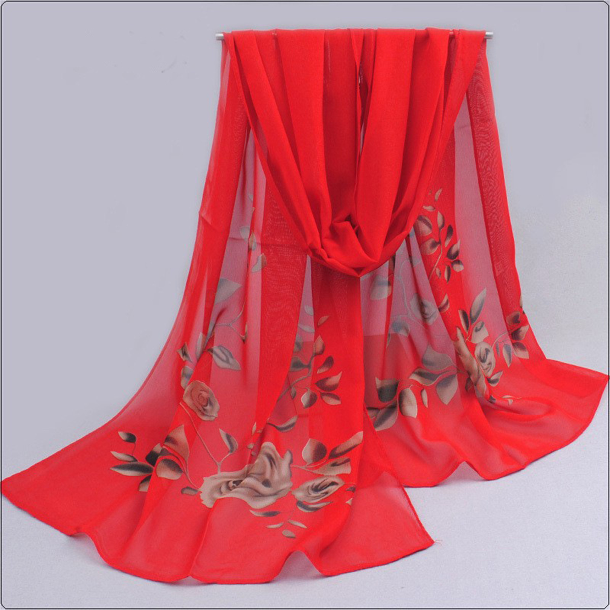1 قطعة وشاح شيفون بسيط أنيق ال - مراجعة Ascot Neck Scarf وسعره