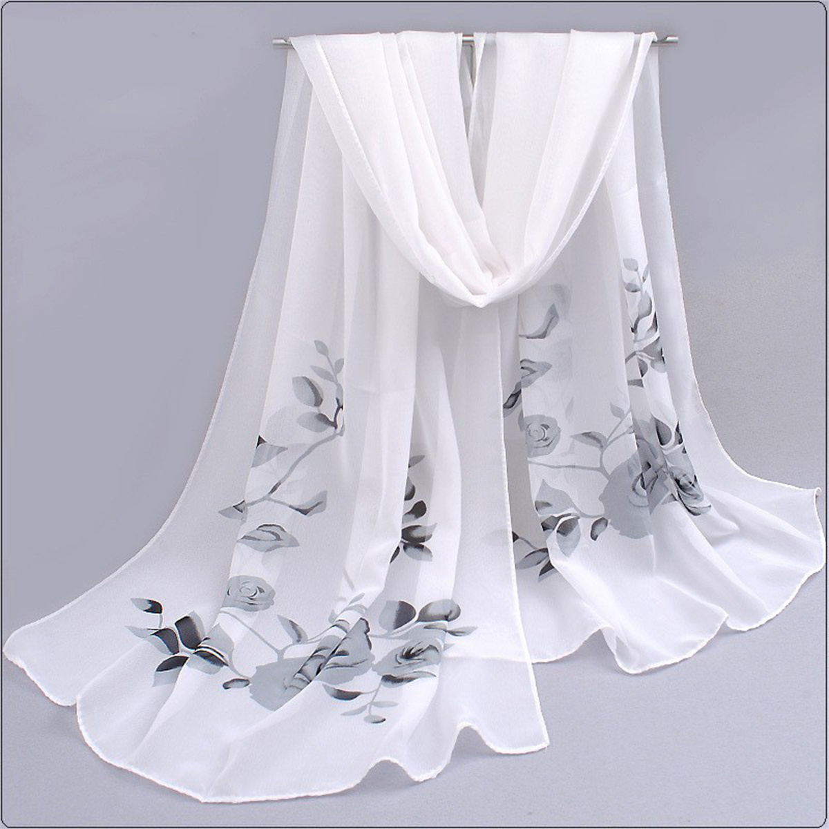 1 قطعة وشاح شيفون بسيط أنيق ال - مراجعة Ascot Neck Scarf وسعره