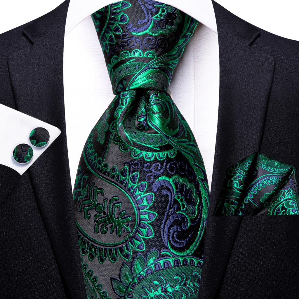 بيزلي مخطط الأخضر رابطة عنق حر - مراجعة Silk Tie Striped وسعره