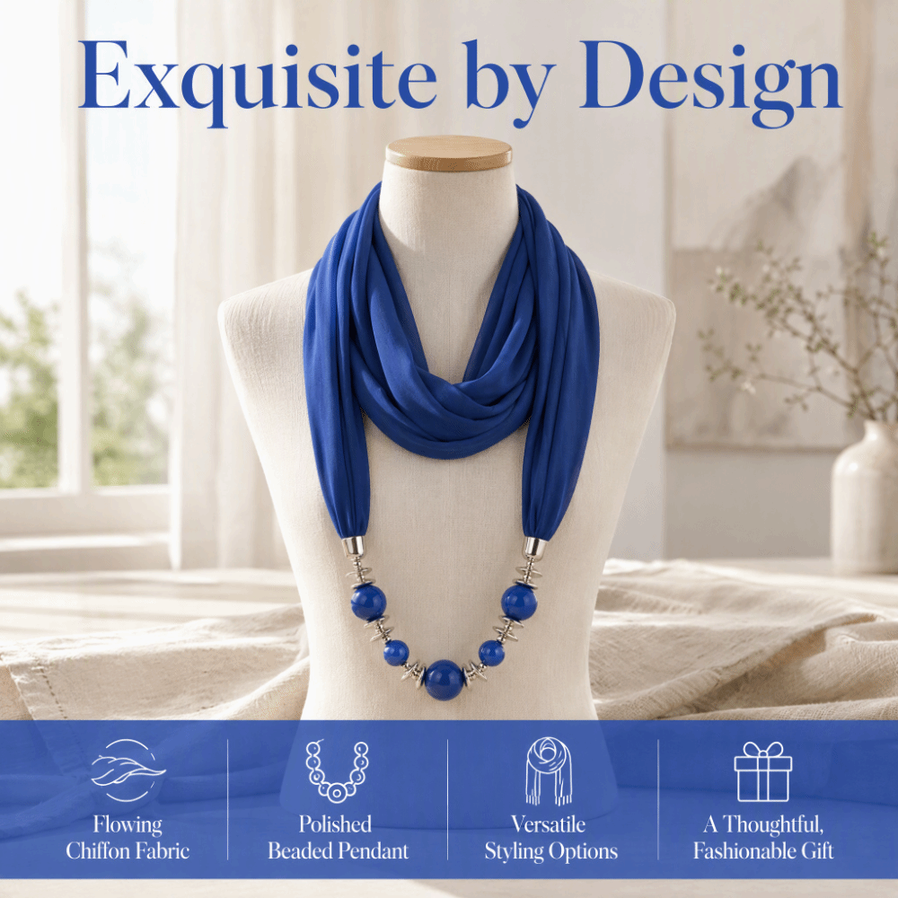 وشاح شيفون جديد بلون موحد مزين - مراجعة Infinity Scarf Knit وسعره