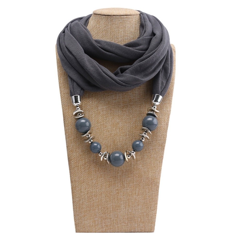 وشاح شيفون مع قلادة مزينة بالخ - مراجعة Infinity Scarf Knit وسعره
